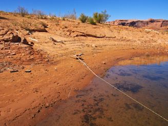 Beach anchoring in Cottonwood Canyon, Lake Powell, Utah