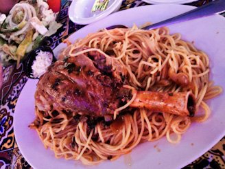 Hellas-25 Hella's Lamb Shank and Spaghetti