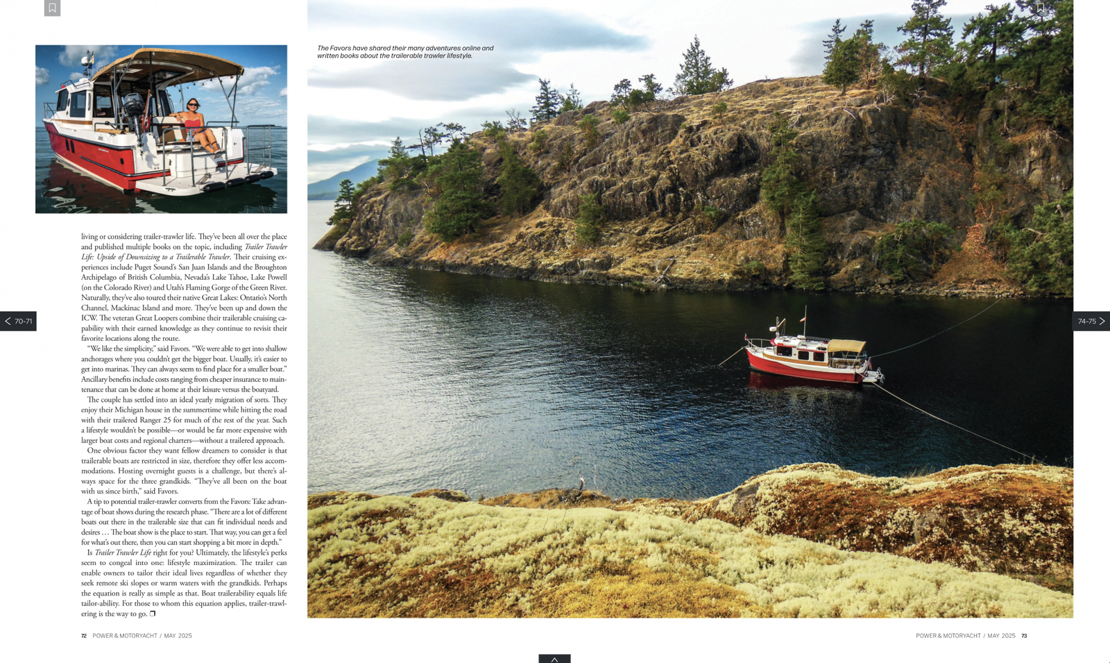 Power & MotorYacht article on Trailer Trawler Life